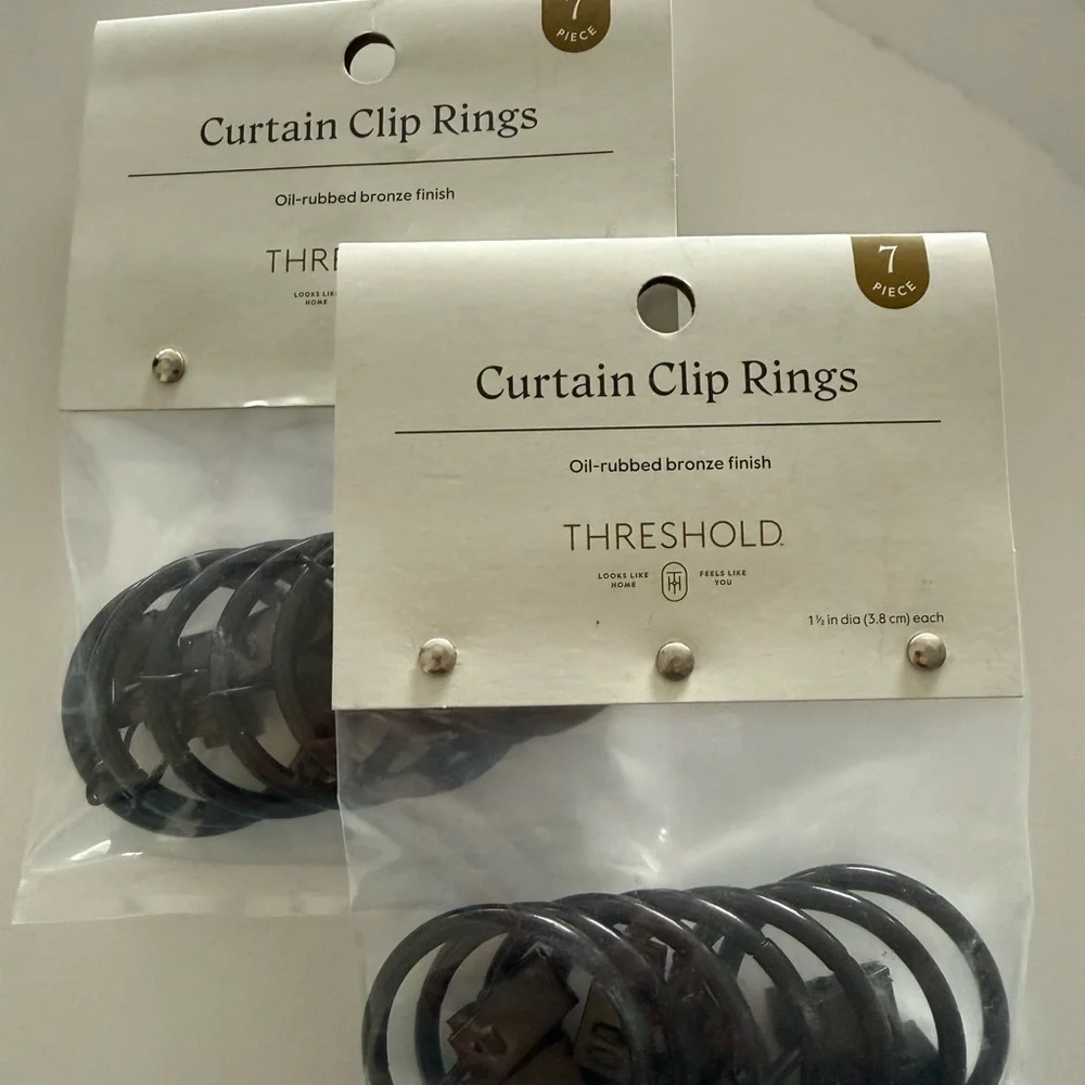 Threshold Oil-Rubbed Bronze Metal Curtain Clip Rings